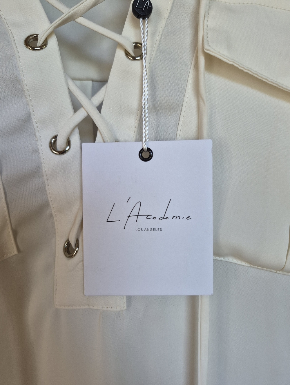 Women's Blouse Long Sleeve Tie-Up - Picture 6 of 8